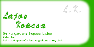 lajos kopcsa business card